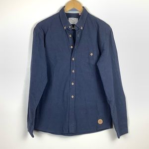 KRONSTADT Casual Long Sleeve Button Shirt Blue L